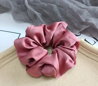 High-Grade Satin-Silk Solid Color Hair Scrunchies