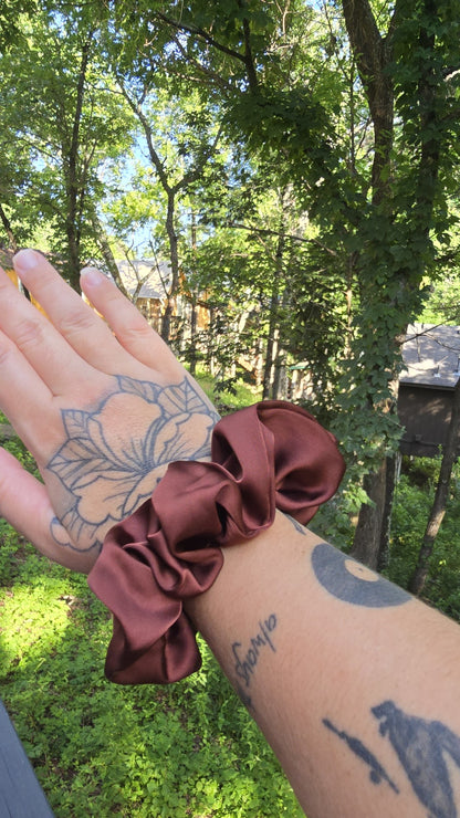 High-Grade Satin-Silk Solid Color Hair Scrunchies