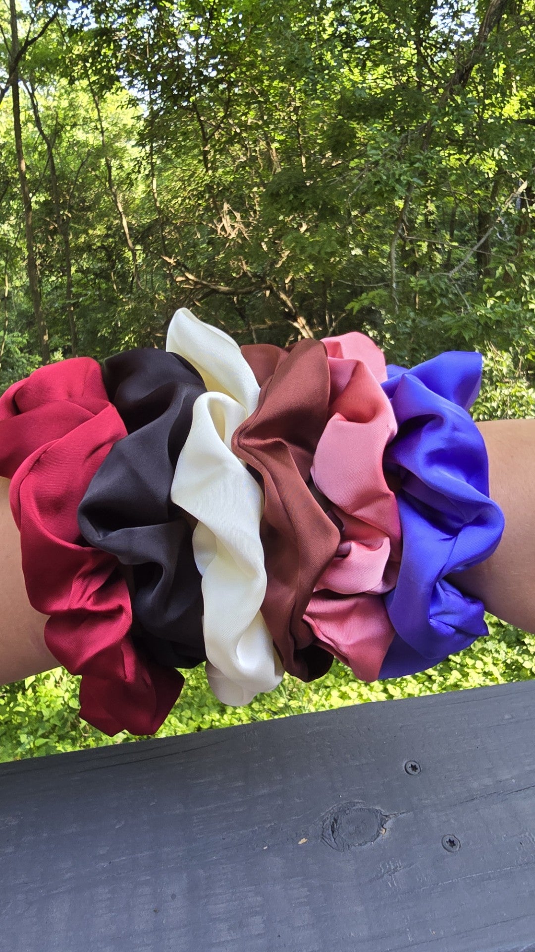 High-Grade Satin-Silk Solid Color Hair Scrunchies